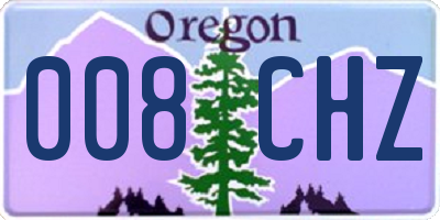 OR license plate 008CHZ