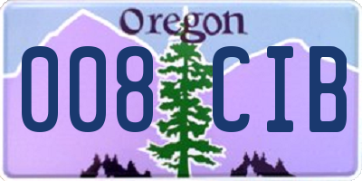 OR license plate 008CIB