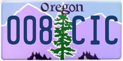 OR license plate 008CIC