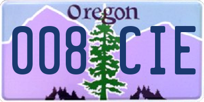 OR license plate 008CIE