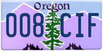 OR license plate 008CIF
