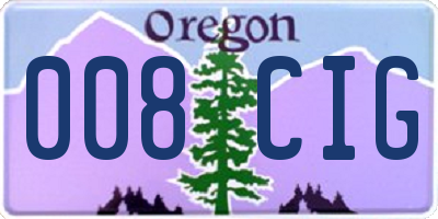 OR license plate 008CIG