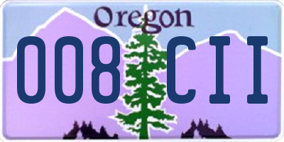 OR license plate 008CII