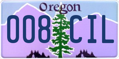 OR license plate 008CIL