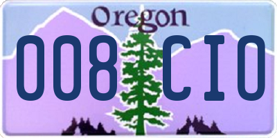 OR license plate 008CIO