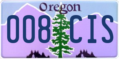 OR license plate 008CIS