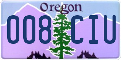 OR license plate 008CIU