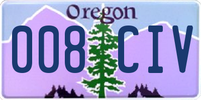 OR license plate 008CIV