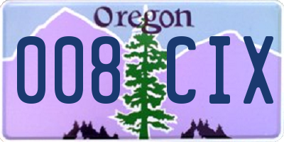 OR license plate 008CIX