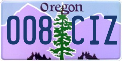 OR license plate 008CIZ