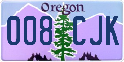 OR license plate 008CJK