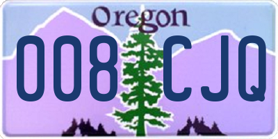 OR license plate 008CJQ
