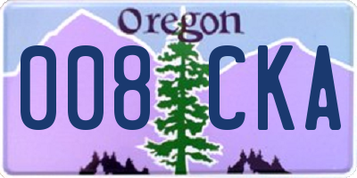 OR license plate 008CKA