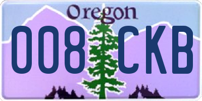 OR license plate 008CKB