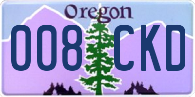 OR license plate 008CKD