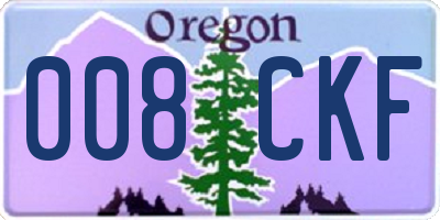 OR license plate 008CKF