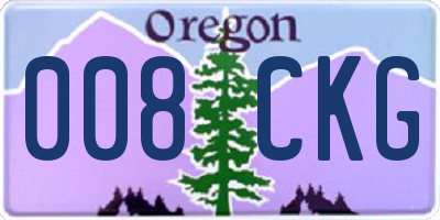 OR license plate 008CKG