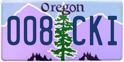 OR license plate 008CKI