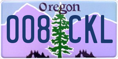 OR license plate 008CKL