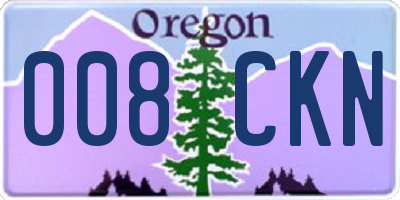 OR license plate 008CKN
