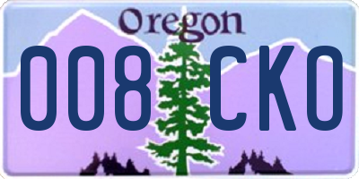 OR license plate 008CKO
