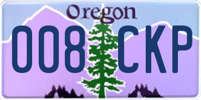 OR license plate 008CKP