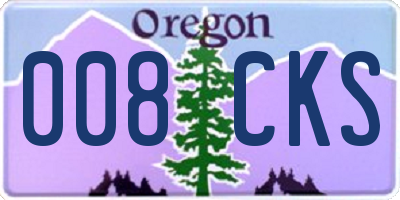 OR license plate 008CKS
