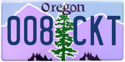 OR license plate 008CKT