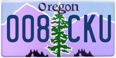 OR license plate 008CKU