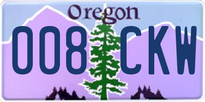 OR license plate 008CKW