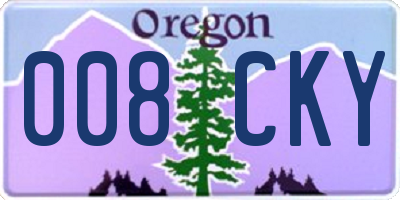 OR license plate 008CKY