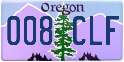 OR license plate 008CLF
