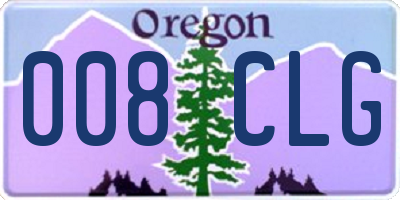 OR license plate 008CLG