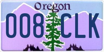 OR license plate 008CLK