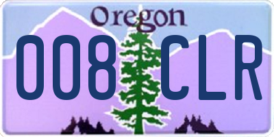 OR license plate 008CLR