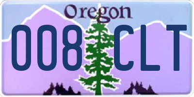 OR license plate 008CLT