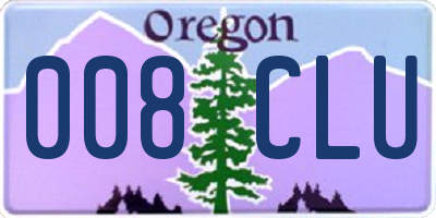 OR license plate 008CLU