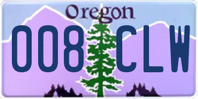 OR license plate 008CLW