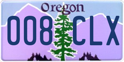 OR license plate 008CLX