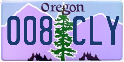 OR license plate 008CLY
