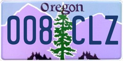 OR license plate 008CLZ