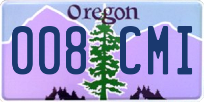 OR license plate 008CMI