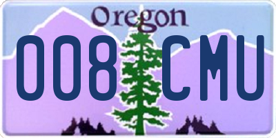OR license plate 008CMU