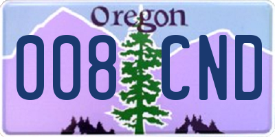 OR license plate 008CND