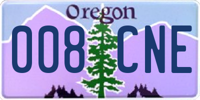 OR license plate 008CNE