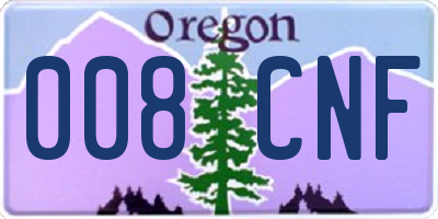 OR license plate 008CNF