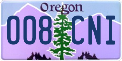 OR license plate 008CNI