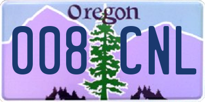 OR license plate 008CNL