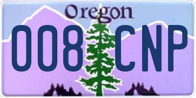 OR license plate 008CNP