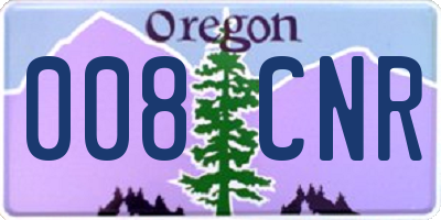 OR license plate 008CNR